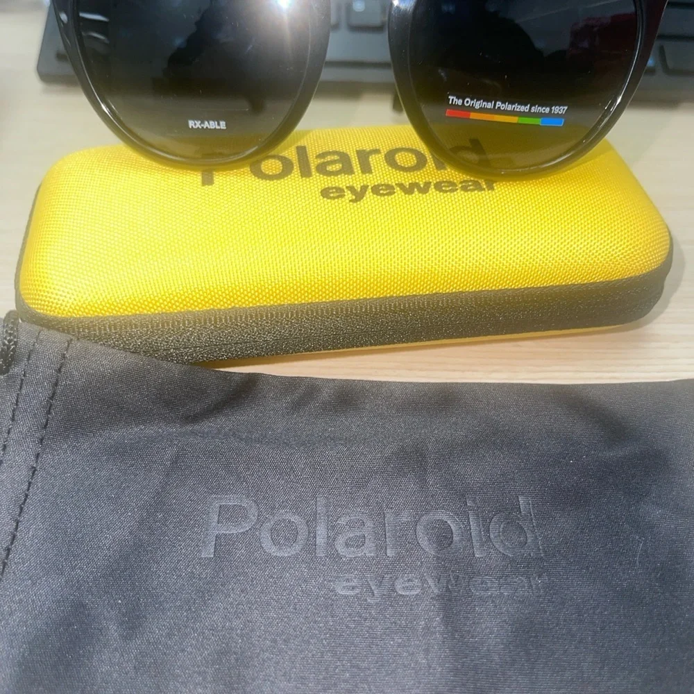 Polaroid Black and Silver Round Cat Eye Sunglasses 4146/S/X 807M9 NIC